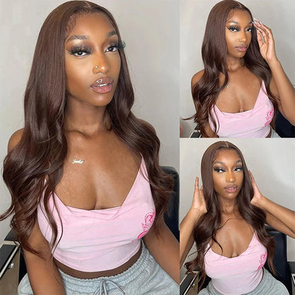 Chocolate Brown Body Wave HD Lace Front Human Hair Wig – 4x4, 13x4 & 13x6