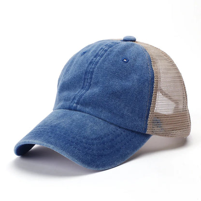 Washed Cotton Trucker Hat – Unisex Mesh Baseball Cap