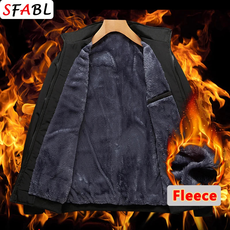 Men's Fleece-Lined Lapel Jacket – Warm Business Casual Coat