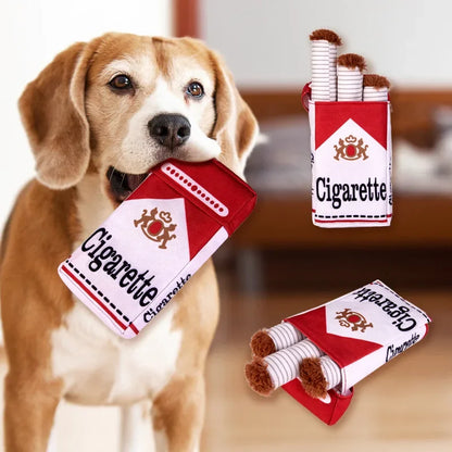 Cigarette Design Plush Dog Toy – Funny Interactive Chewing Toy for Pets