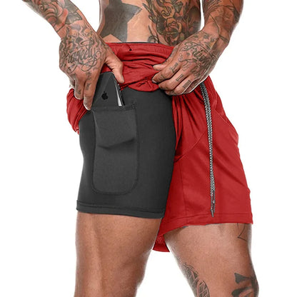 Men's 2-in-1 Running Shorts – Quick-Dry Gym & Workout Shorts