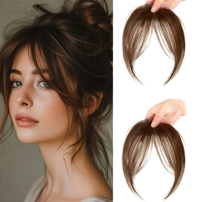 Clip-In Bangs Hair Extension Middle Part Natural Seamless Fringe