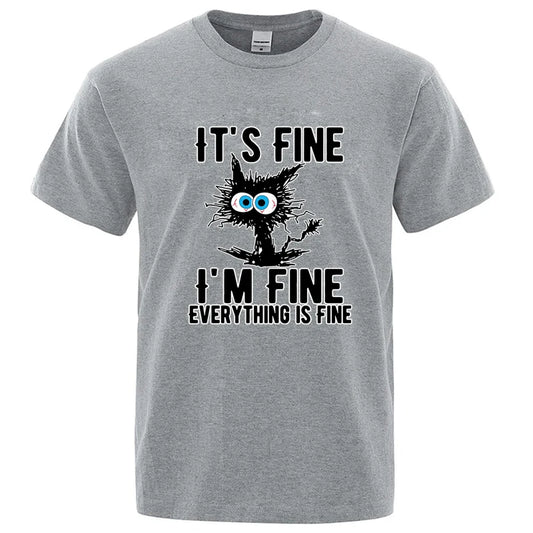 Cool Cat Graphic T Shirt Funny Cotton Blend Casual Tee