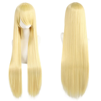 Long Straight Cosplay Wig – 32 Inch Synthetic Lolita Hair, 36 Colors