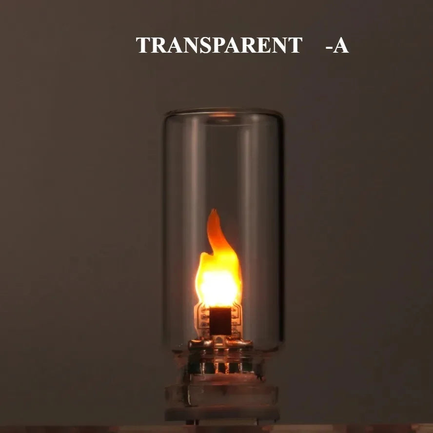 Usb Flame Flickering Led Frosted Clear Glass Candle Night Light Simulated Car Home Room Laptop Pc