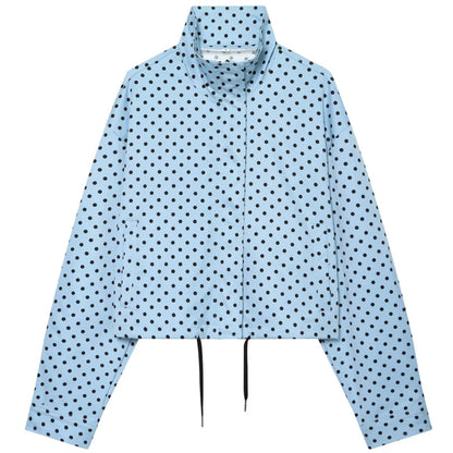 Polka Dot Bomber Jacket & Shorts Set – Women's Oversized Outerwear
