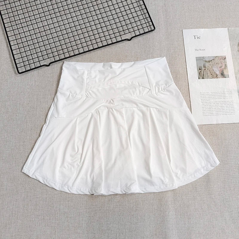 Women's Ice Silk Skort – Quick-Dry High-Waist Tennis Skirt