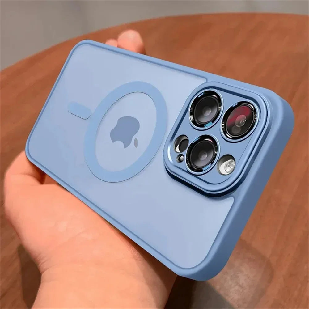 Lens Protection Case Iphone 11 12 13 Proa Mx Mini 15 16 Plus 14 Matte Translucent Magsafe Wireless