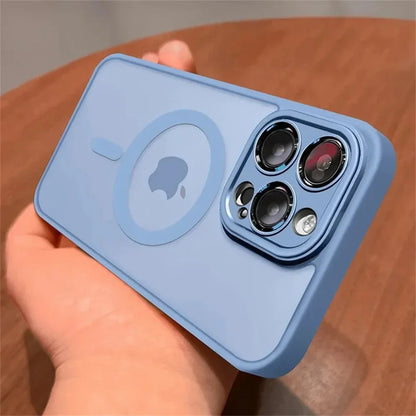 Lens Protection Case Iphone 11 12 13 Proa Mx Mini 15 16 Plus 14 Matte Translucent Magsafe Wireless