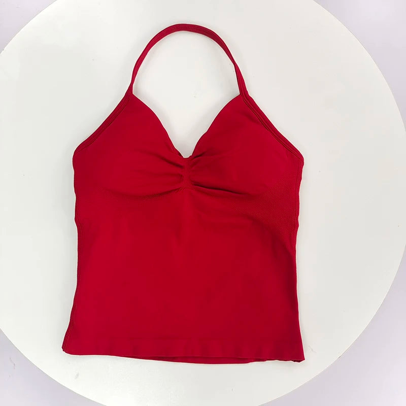 Women's Open Back Sports Bra – Breathable Yoga Top