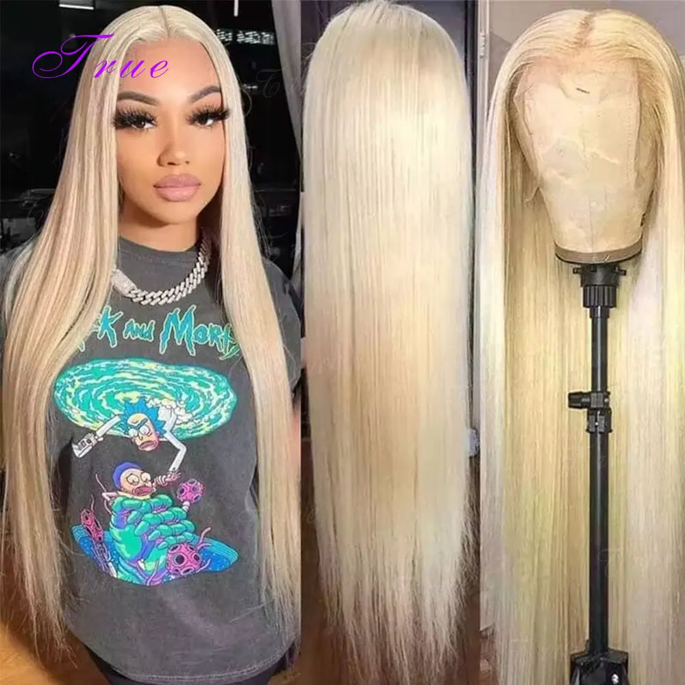 613 Blonde Straight Human Hair Wig – 13x6 & 13x7 HD Lace Front, 150%–200% Density