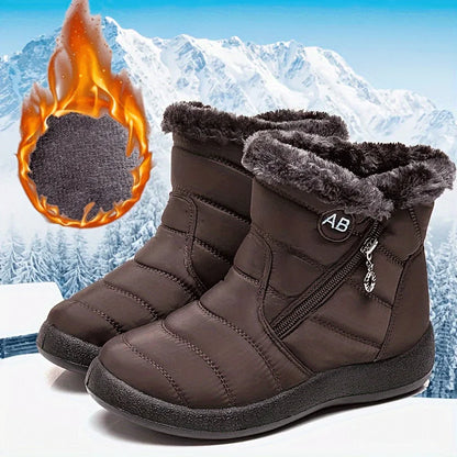 Women's Winter Ankle Boots – Waterproof Fur-Lined Snow Boots