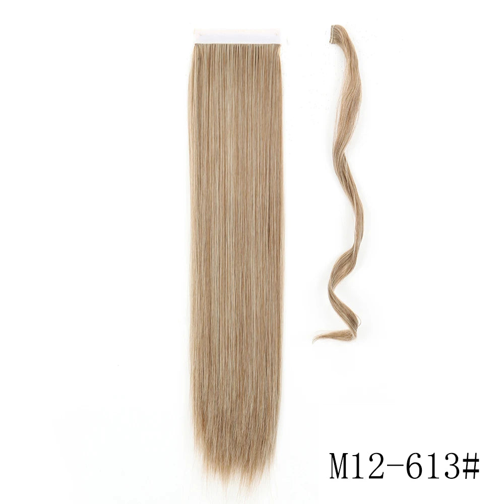 Wrap Around Ponytail Extension – Long Straight Synthetic Clip-In