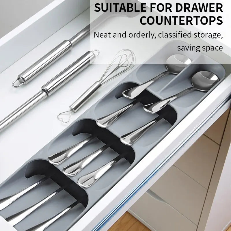 Kitchen Drawer Organizer Tray for Cutlery & Utensils
