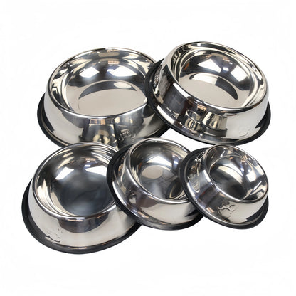 Stainless Steel Pet Bowl for Dogs & Cats – 6 Sizes