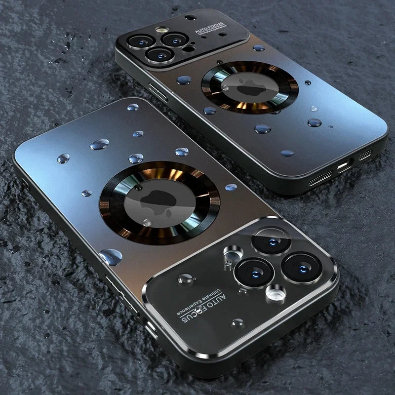 Luxury Glass Camera Magesafe Magnetic Wireless Charge Case Iphone 11 12 13 14 15 16 17 Pro Max Air