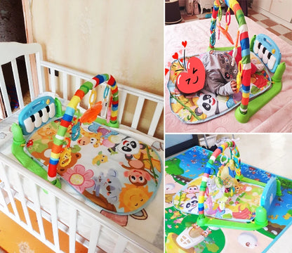 Baby Activity Gym Play Mat with Piano Keyboard & Hanging Toys