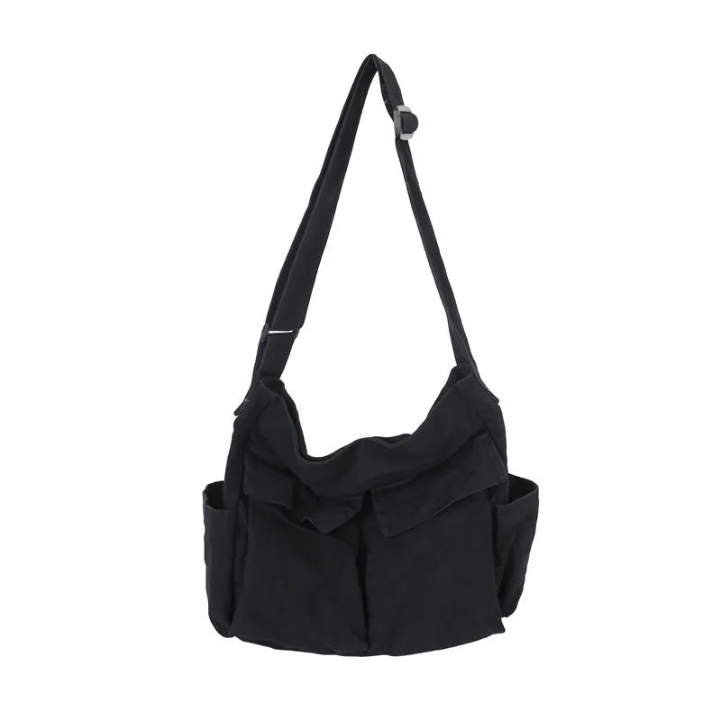 Canvas Crossbody Shoulder Bag – Large Capacity Retro Messenger Bag