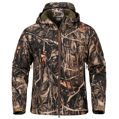 Men's Camouflage Hunting Jacket – Waterproof Fleece Tactical Soft Shell