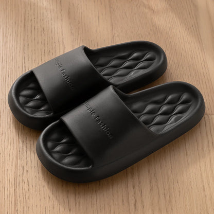 Men Trend Summer Slippers Soft Non-Slip Sole Cloud Sandals Home Beach Indoor Outdoor - Soft
