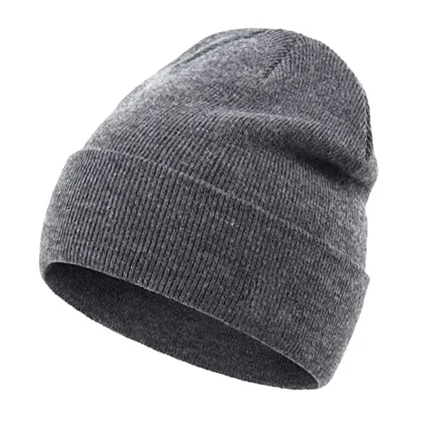 Solid Knit Beanie Hat – Unisex Winter Skull Cap