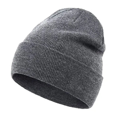Solid Knit Beanie Hat – Unisex Winter Skull Cap