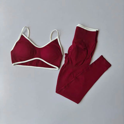 Seamless 2-Piece Yoga Set for Women – Sports Bra & High Waist Leggings