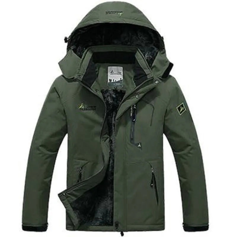 Men's Winter Parka Hooded Jacket – Thick Fleece-Lined Windproof Coat