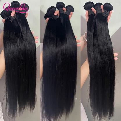 Queenlike 30 Inch Human Hair Bundles Brazilian Raw Weave 1