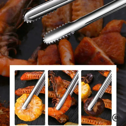 Super Grip Non-Slip Kitchen Tongs - Wide-Tip Stainless Steel Design Effortless Cooking