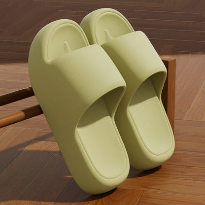 Unisex Non Slip Bathroom Home Slippers Soft Sole Eva Pillow Slides Summer Flat Beach Sandals Woman
