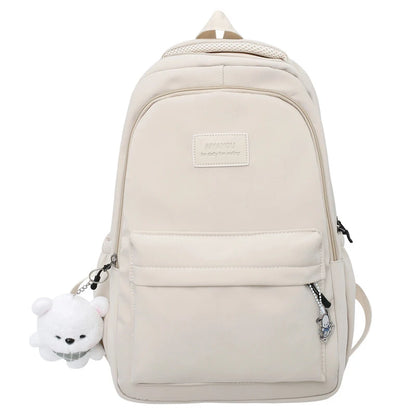 Cute Waterproof Laptop Backpack for Women – School & Travel Bag with Pendant