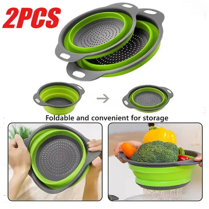 Collapsible Silicone Colander – Foldable Kitchen Strainer