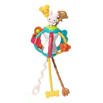 Baby Pull String Sensory Toy – Silicone Teething Rattle