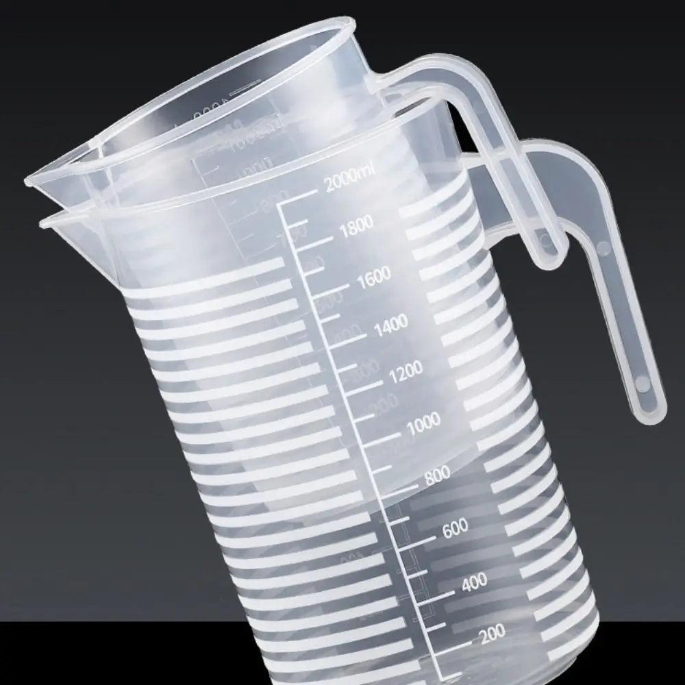 1pc Clear Graduated Measuring Cup Scale Plastic Transparent Mixing Large Capacity Lid Laboratory