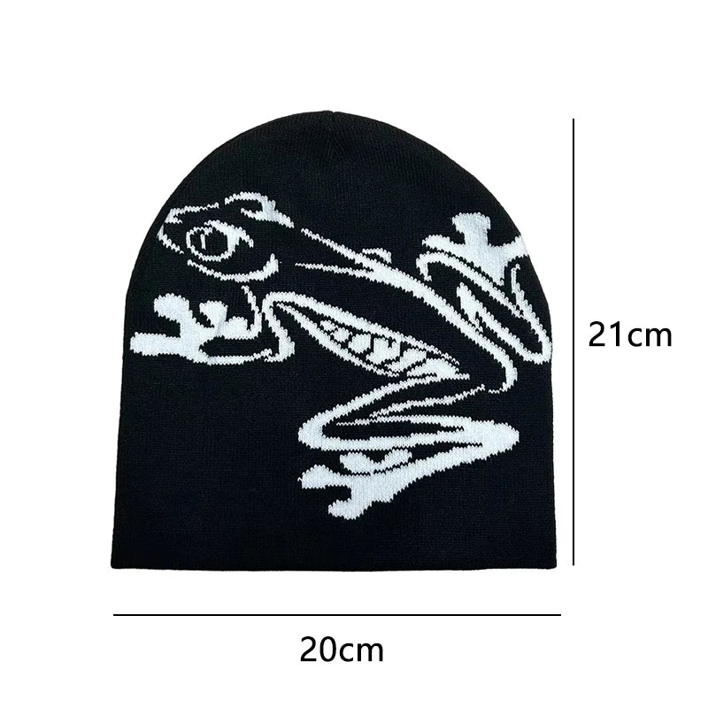 Tree Frog Print Beanie – Unisex Stretchy Knit Skull Cap