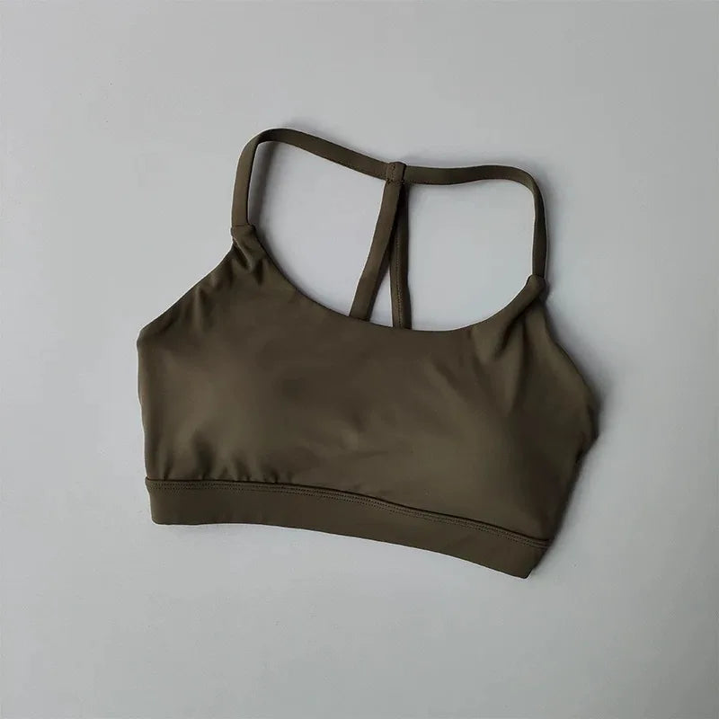 Women's Sports Bra – Open Back Halter Neck Yoga Fitness Bra