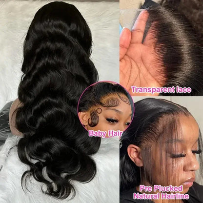 Brazilian Natural Body Wave Virgin Human Hair Wig Hd Lace Frontal Closure 360 13x4 13x6 5x5 180 200