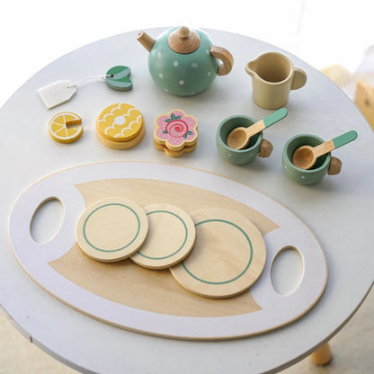 Wooden Tea Set Toy – Pretend Play Kitchen for Toddlers