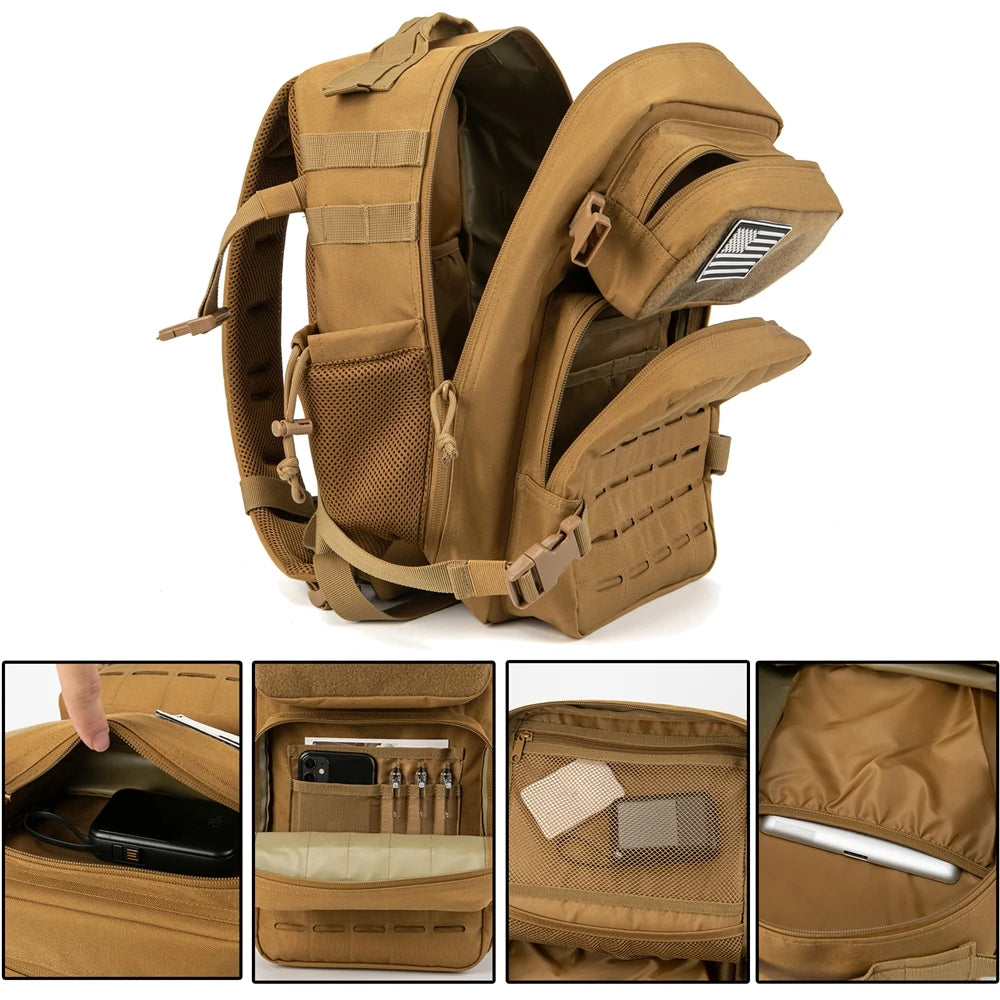 25L Tactical Backpack – MOLLE Military Rucksack for Men & Women