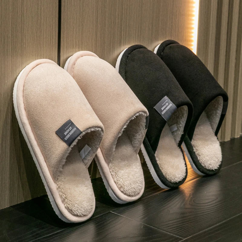 Trend Winter Couple Indoor Non-Slip Men Women Flip Flops Warm Slippers Home Slides Casual Bedroom