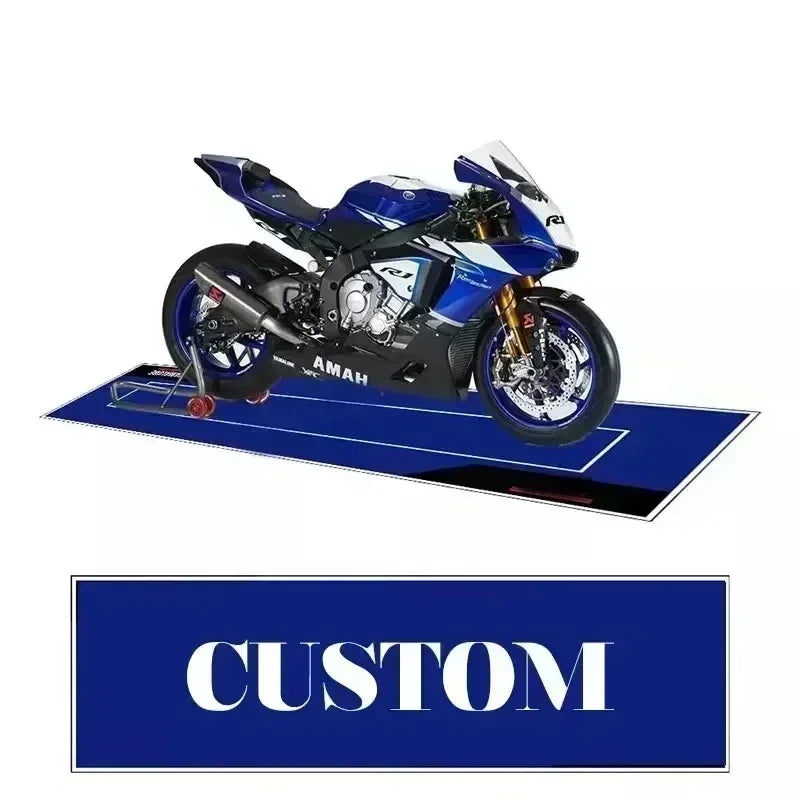 Motorcycle Parking Mat – Racing Display Carpet for Bike & Garage
