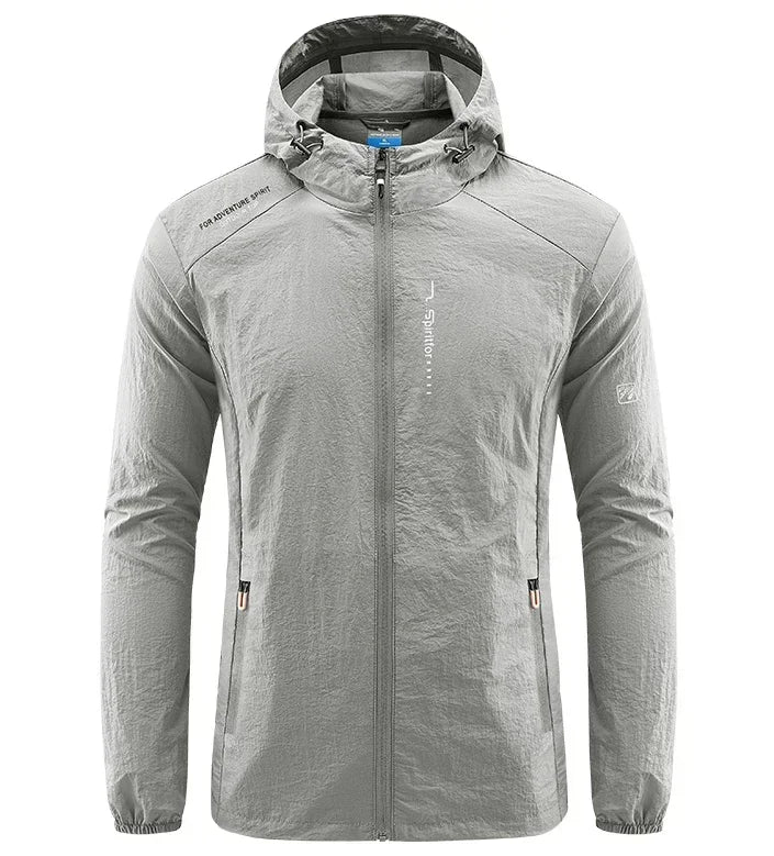 UPF 50+ Men's Windbreaker Jacket – UV Protection Quick Dry Outdoor Hoodie