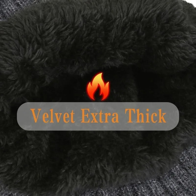 Winter Knit Beanie with Ear Flaps – Faux Fur Lined Warm Hat for Men