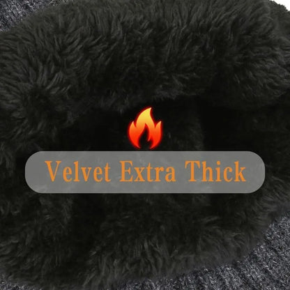 Winter Knit Beanie with Ear Flaps – Faux Fur Lined Warm Hat for Men