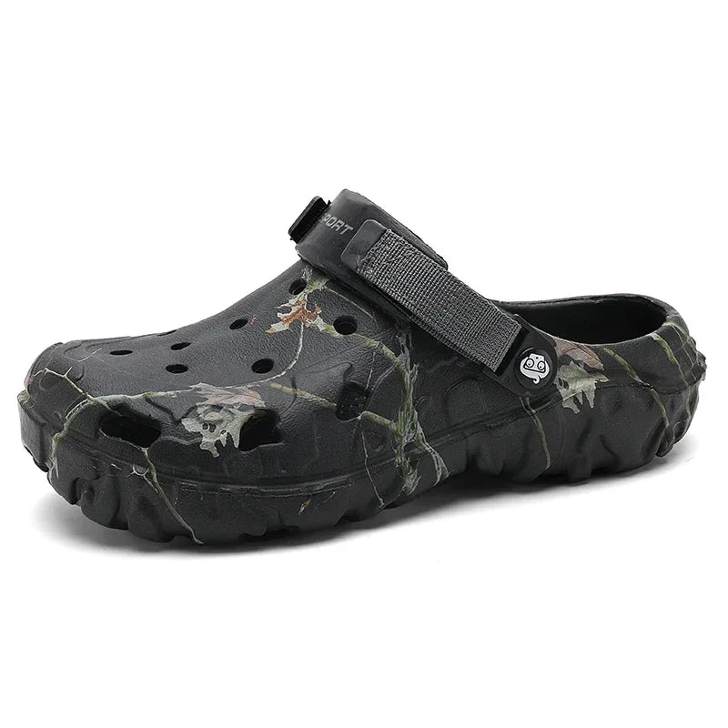 Men's Camo Print Garden Clogs – Chunky Platform Outdoor Shoes
