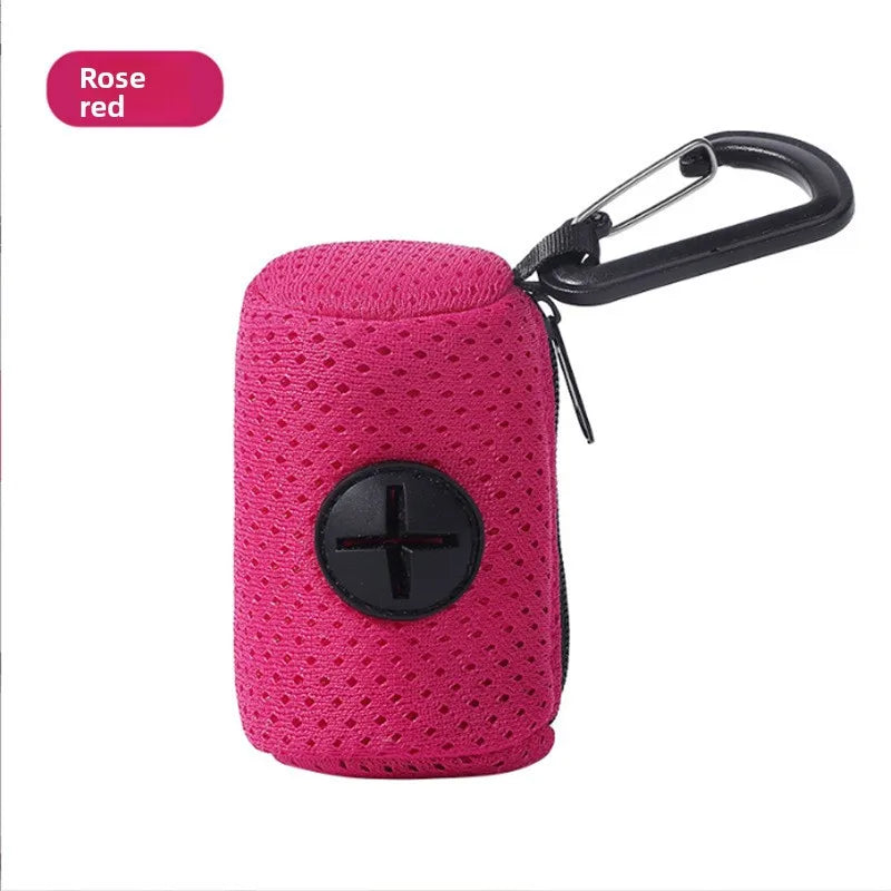 Dog Poop Bag Dispenser with Carabiner Clip for Walking