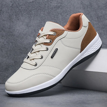 Men's Waterproof Leather Sneakers – Non-Slip Casual Walking Shoes