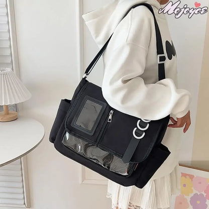 Y2K Japanese Ita Crossbody Bag – Transparent Casual School Bag for Girls