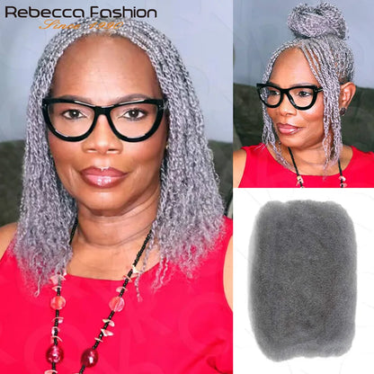 Afro Kinky Curly Bulk Human Hair Braiding Qvr Remy No Attachment - Soft